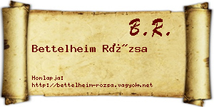 Bettelheim Rózsa névjegykártya